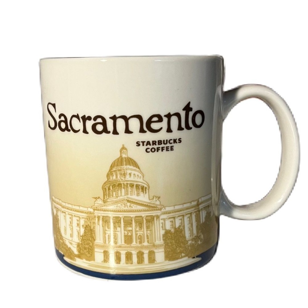 STARBUCKS 2009 COFFEE MUG GLOBAL CITY ICON - SACRAMENTO USA 16 oz Cup