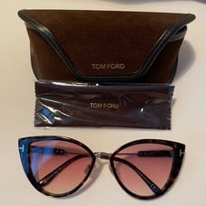Tom Ford Anjelica Sunglasses Brown Tortoiseshell with case and cloth