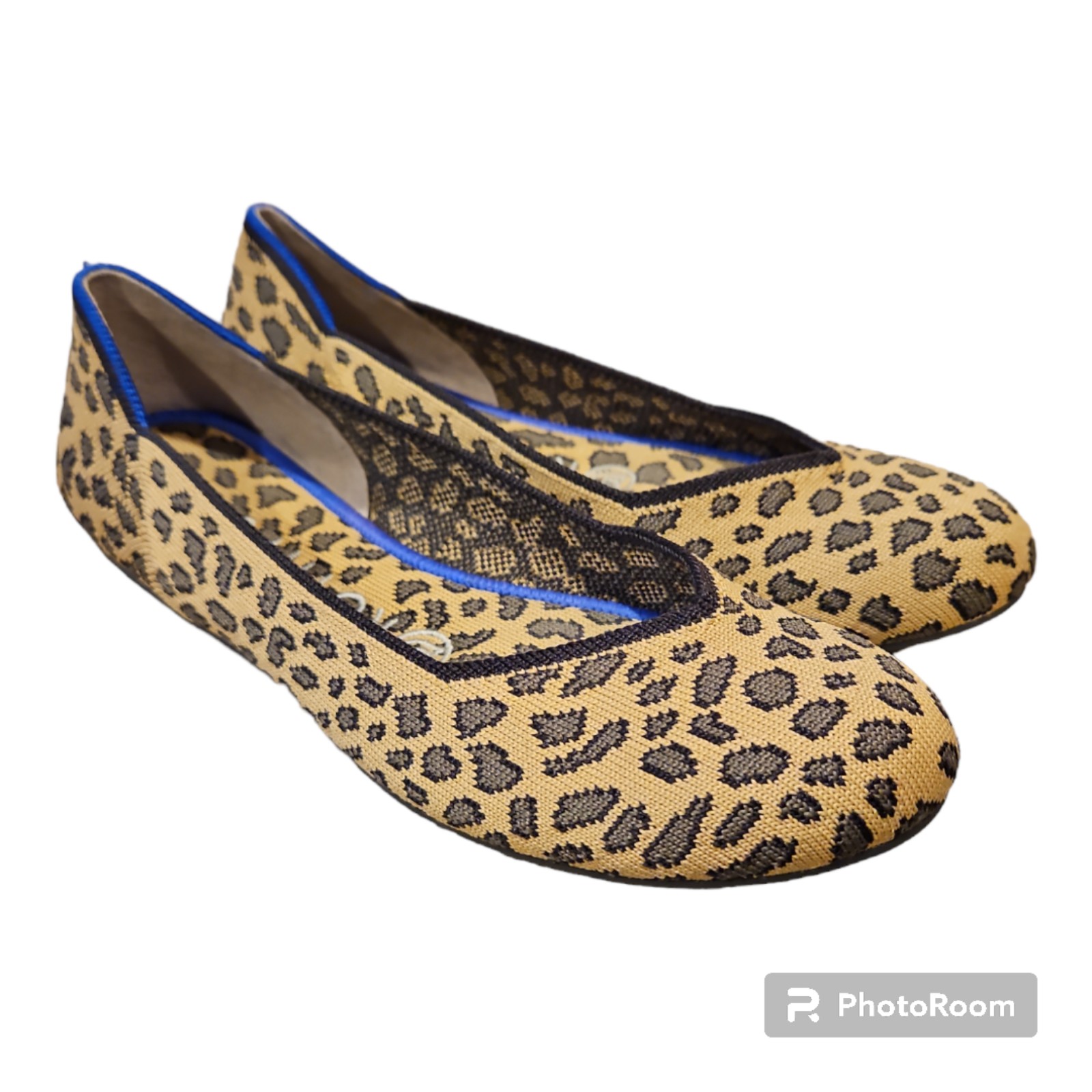 Rothy's Size 6.5 The Flat Round Toe Shoe in Spotted Leopard Animal Print