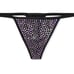 NWT Victoria's Secret Black Rhinestone Shine V-String Panty. Size Small