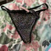 NWT Victoria's Secret Black Rhinestone Shine V-String Panty. Size Small