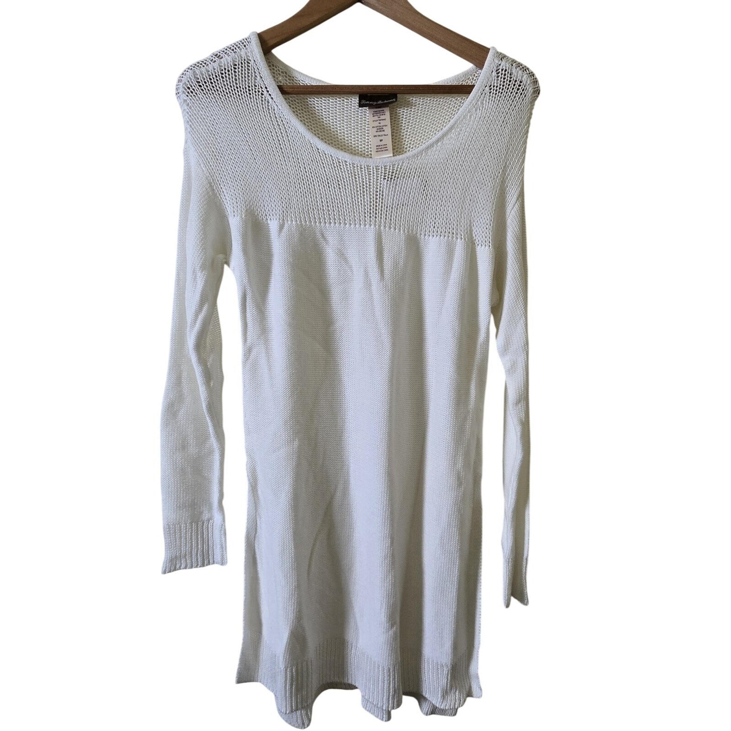 Tommy Bahama Knit Sweater Dress Cover Up Beach Resort Wear White Small