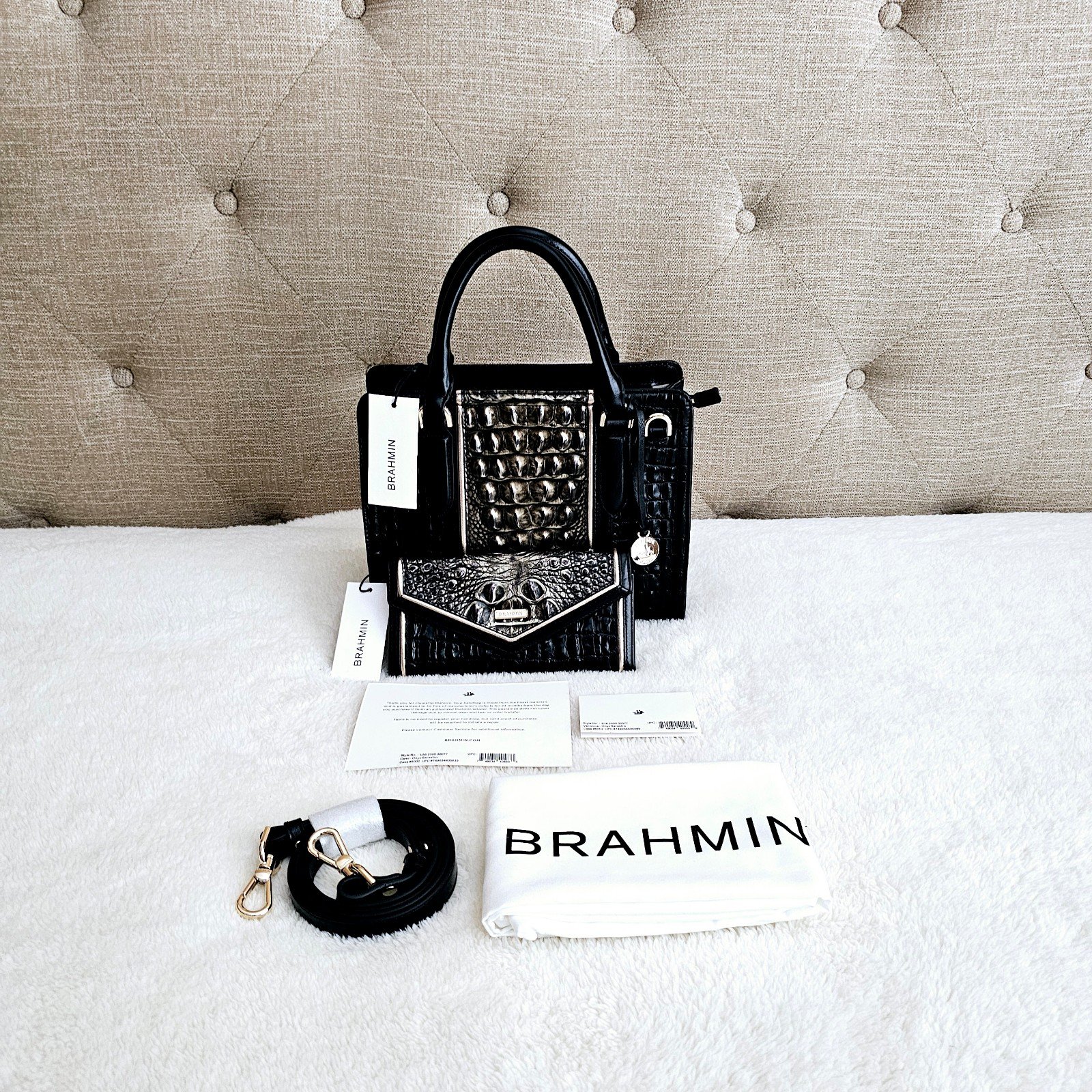 NWT BRAHMIN ONYX SARASTRO CAMI W/VERONICA WALLET