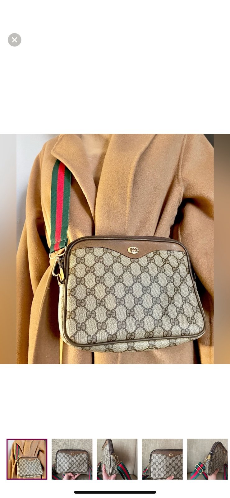 Authentic vintage Gucci web sherry line crossbody bag