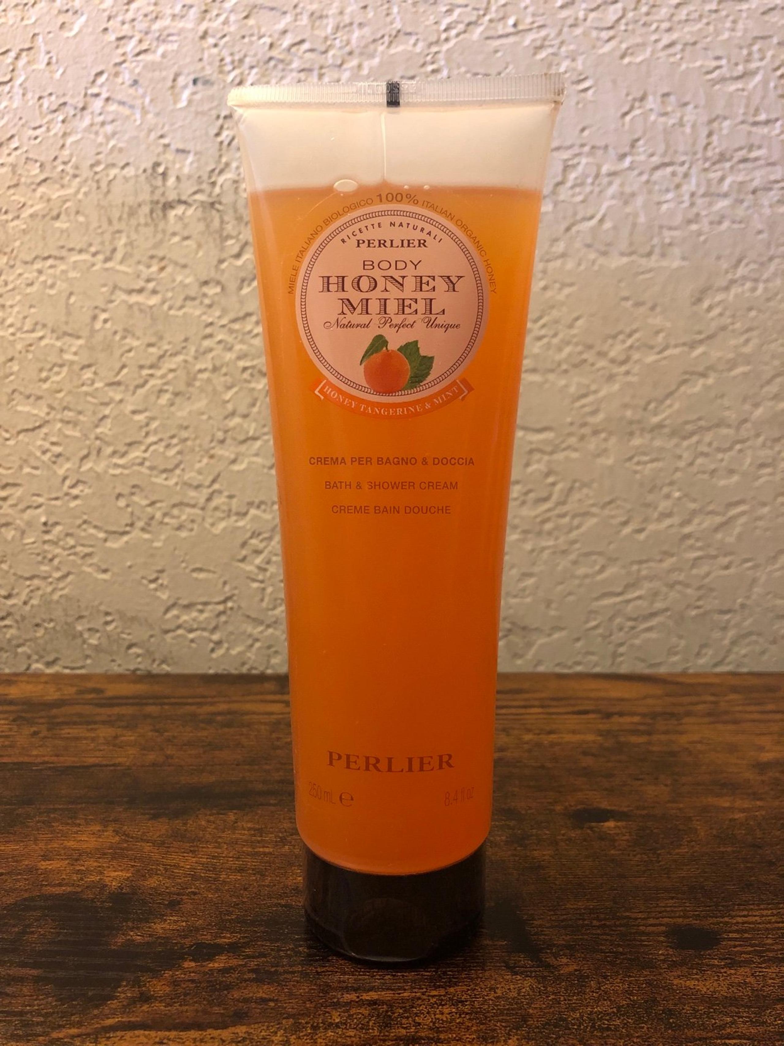 Perlier Body 100% Organic Honey Miel Honey Tangerine & Mint Shower Cream 250 mL