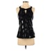 White House Black Market Sequin Chevron Halter Keyhole Top Shirt Blouse Size S