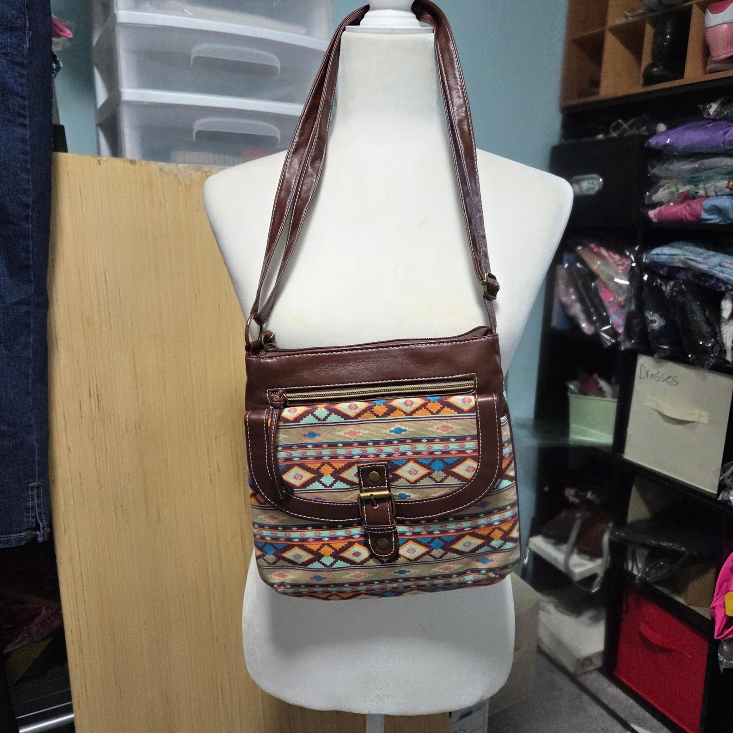 Stone Mountain Aztec Crossbody Bag Travel Purse Shoulder Bag Bohemian Hippie