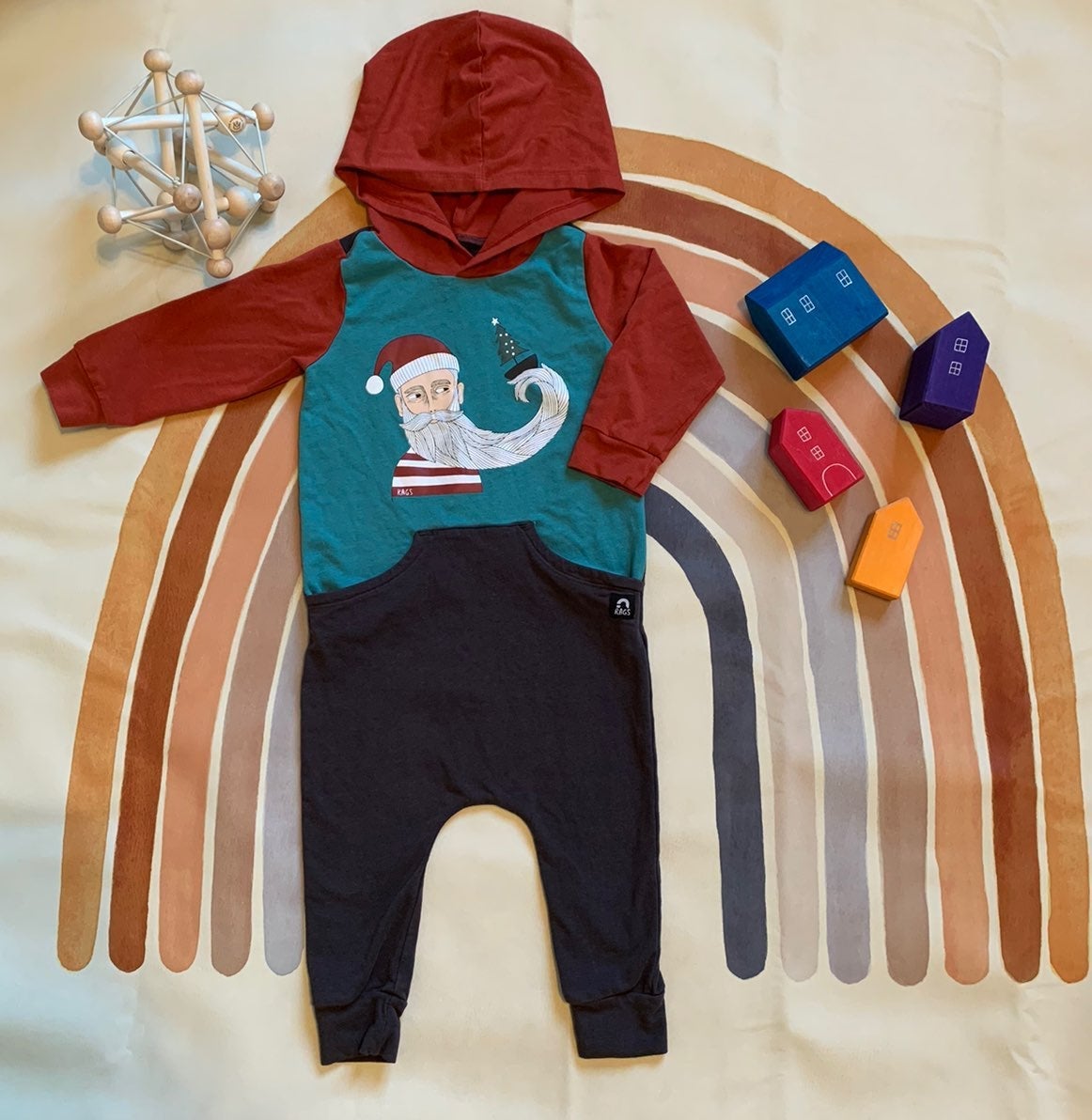 Adorable Captain Klaus Rags Christmas Romper