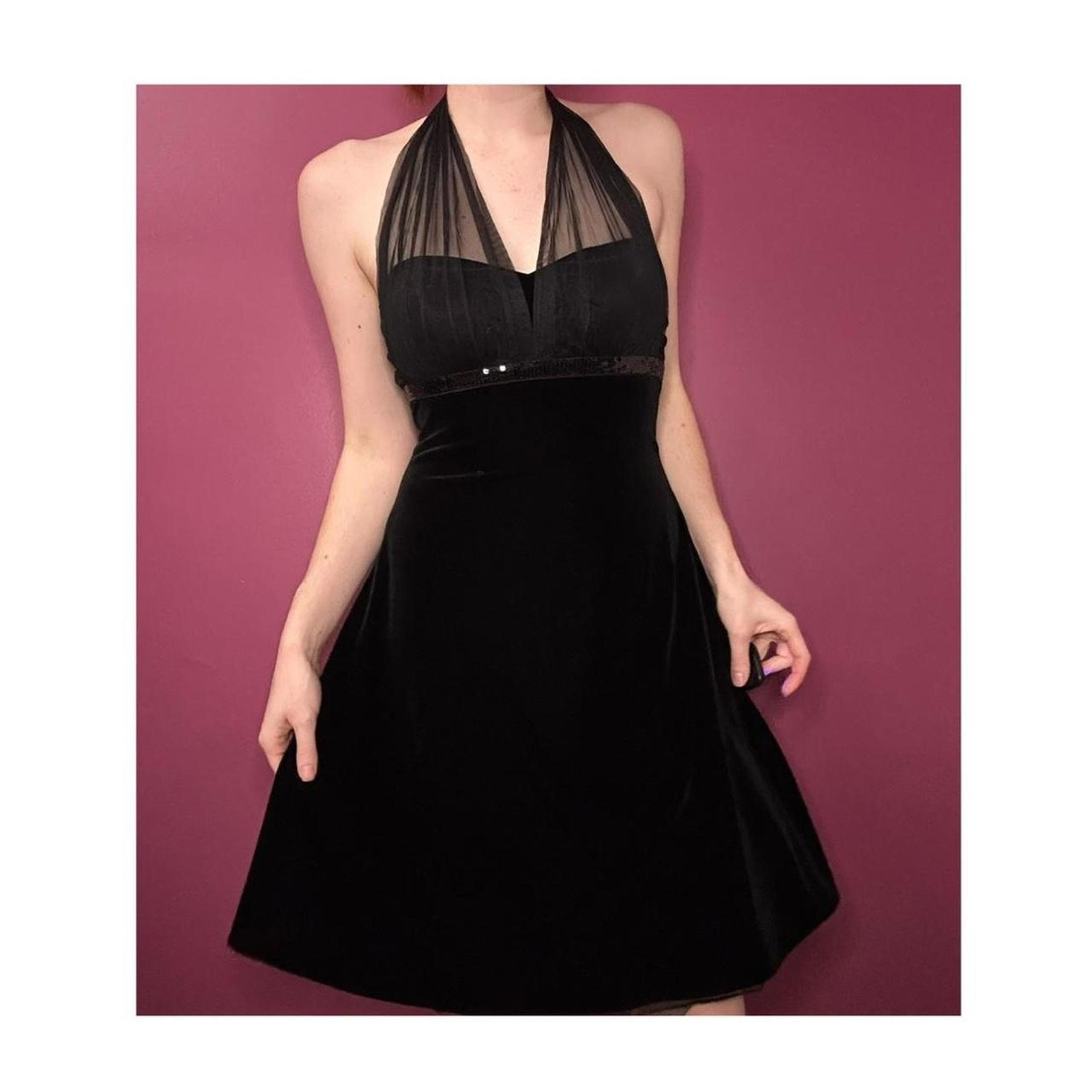 Blondie Nites Vintage Black Velvet Swing Dress