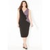 Catherines Women's Plus Size Curvy Collection Colorblock Dress 2XL 22/24 W Black
