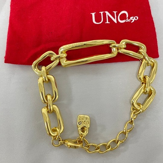 UNO DE 50 Stainless Steel Gold Bracelet, classic link chain Women's Gift