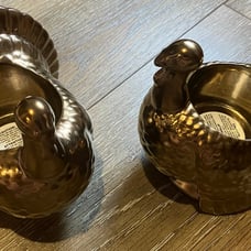 Bath & Body BBW turkey candle votive tealight holder Set of 2