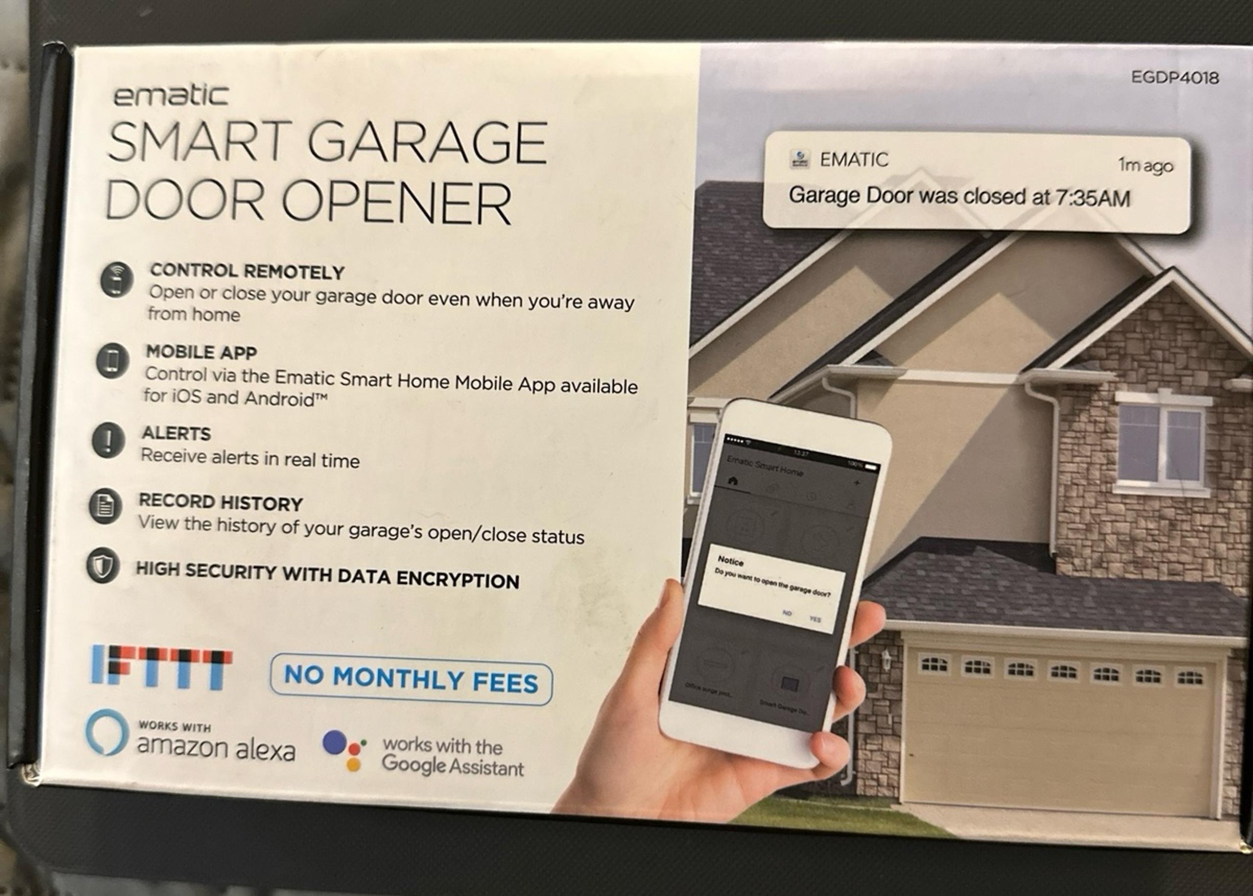 Ematic Smart Garage Door Opener With Voice Control