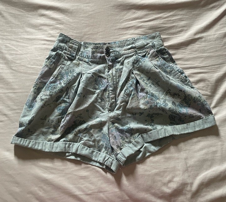 BDG High Waisted Paperbag Boho Peasant Hipster Floral Modern Hippie Shorts