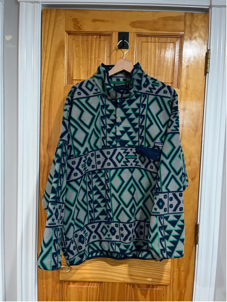 Vintage Patagonia Synchilla Rare Montana Siete Fleece Pullover Snap Size Large