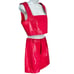 7 For All Mankind Hot Pink Croco Embossed Corset Crop Top Shorts Set M NEW Tags