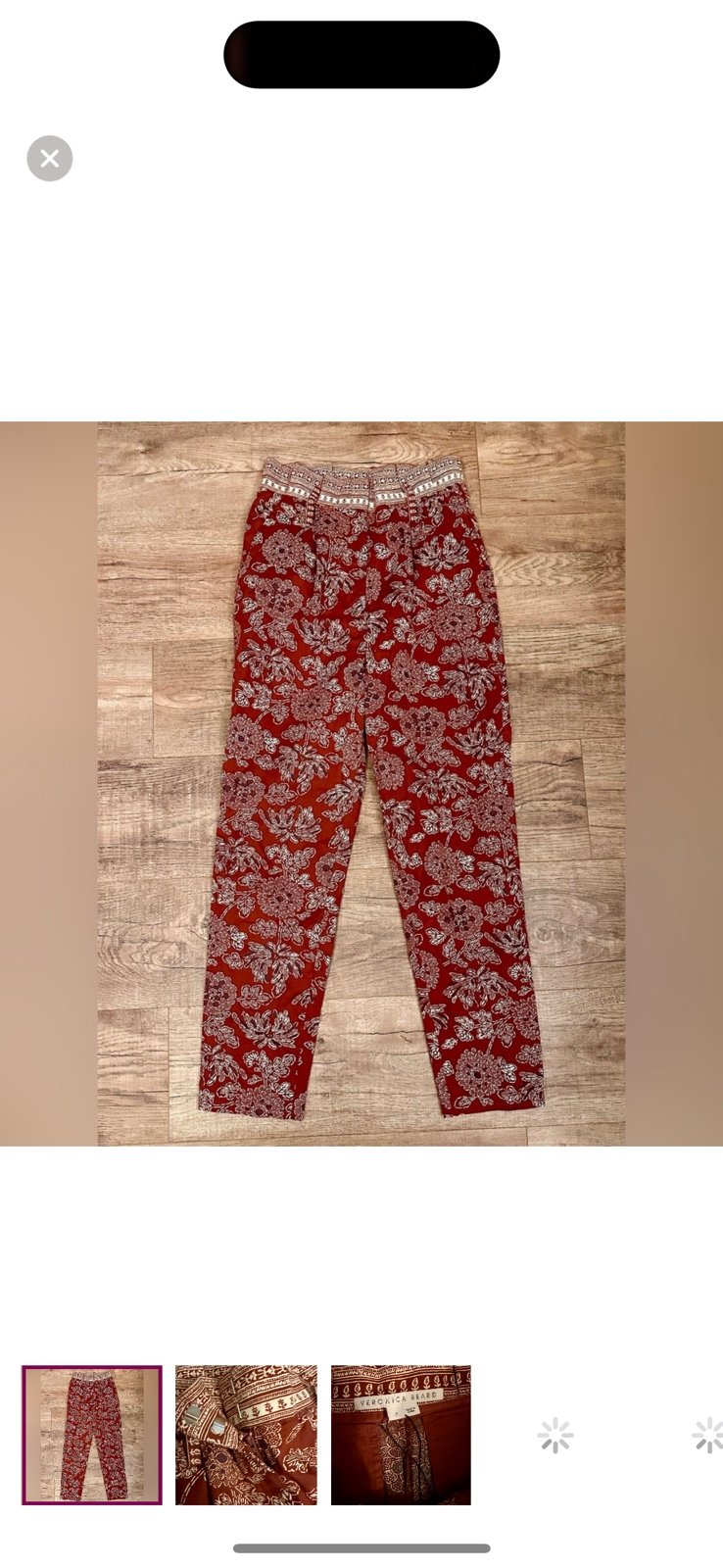 NWOT Veronica Beard Paisley Tapered Leg Pants Size 2