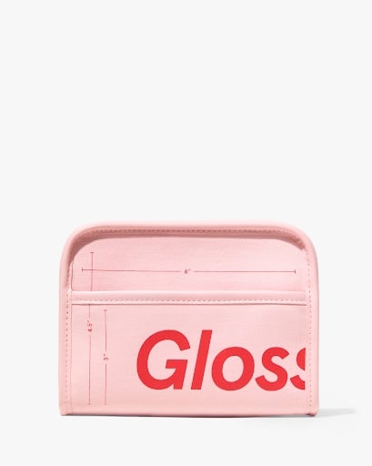 NWOT Glossier Pink and Red Mini Beauty Bag