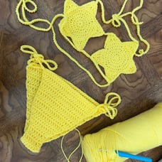 Yellow crochet bikini set