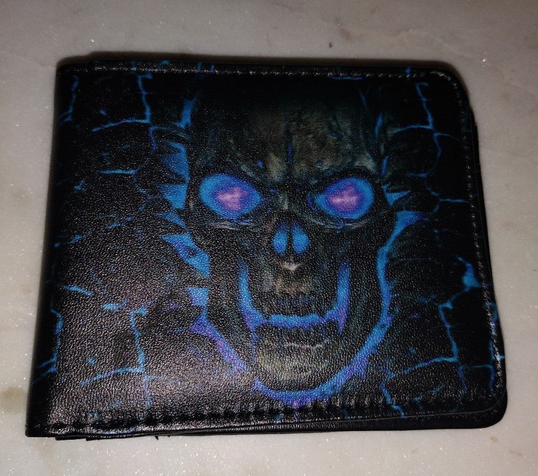 Blue skull wallet