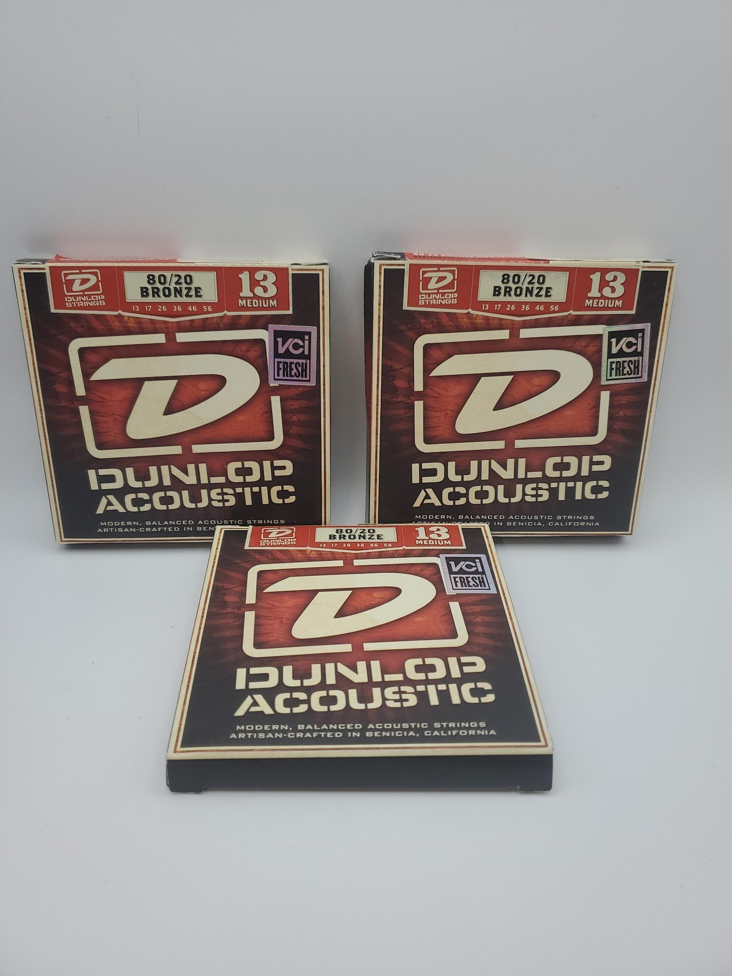 Dunlop Acoustic 80/20 Bronze Guitar 13 Medium Strings 3 Packages