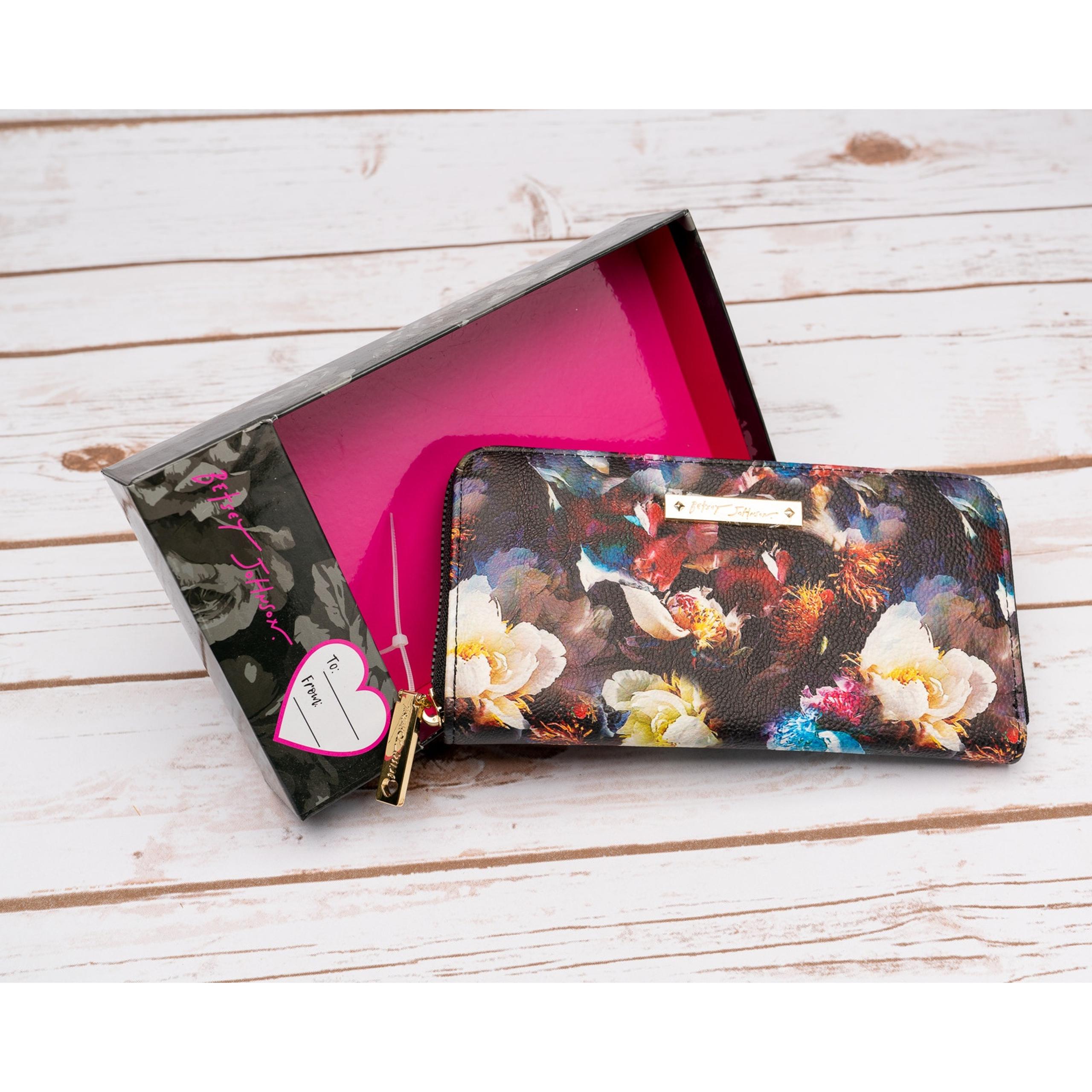 Betsey Johnson Floral Single Zip Wallet - NWT
