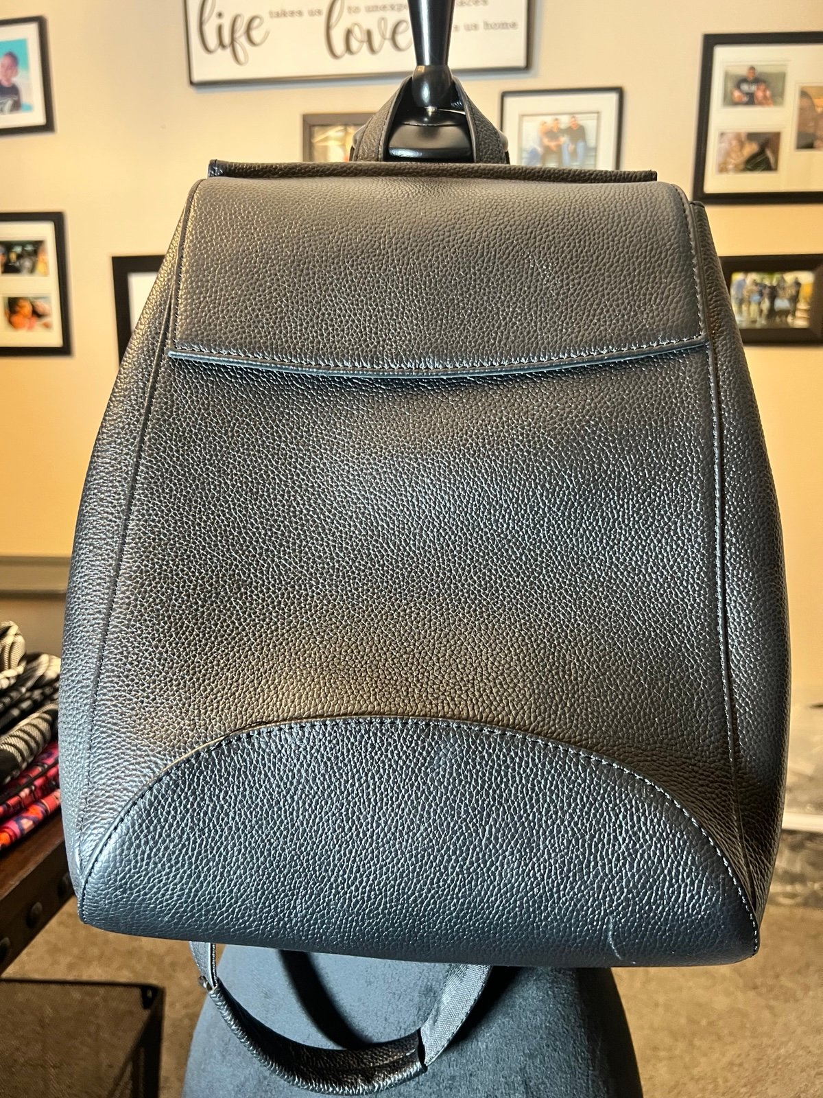 Black Leather Backpack