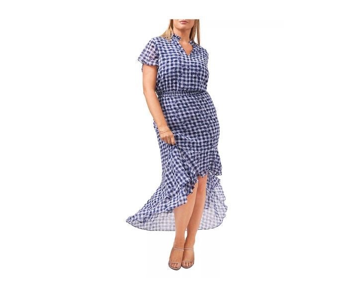 1.State Hi-Low Dress Plaid NWT