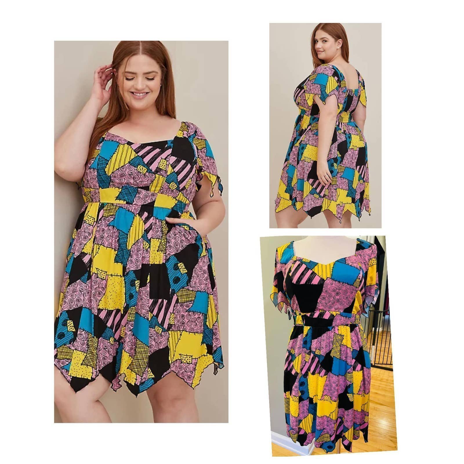Torrid 00 Disney Nightmare Before Christmas Sally Patch Costume Halloween Dress