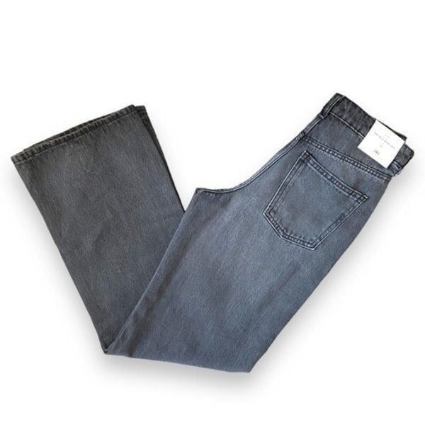 NWT Zara Grey The 90s Wide Leg Slim Fit High Rise Jeans Size Women's 6