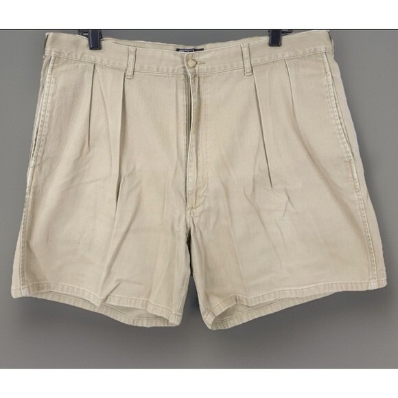Vintage Polo Ralph Lauren Chino Shorts Men's 38 Brown Tab Khaki Pleated Front