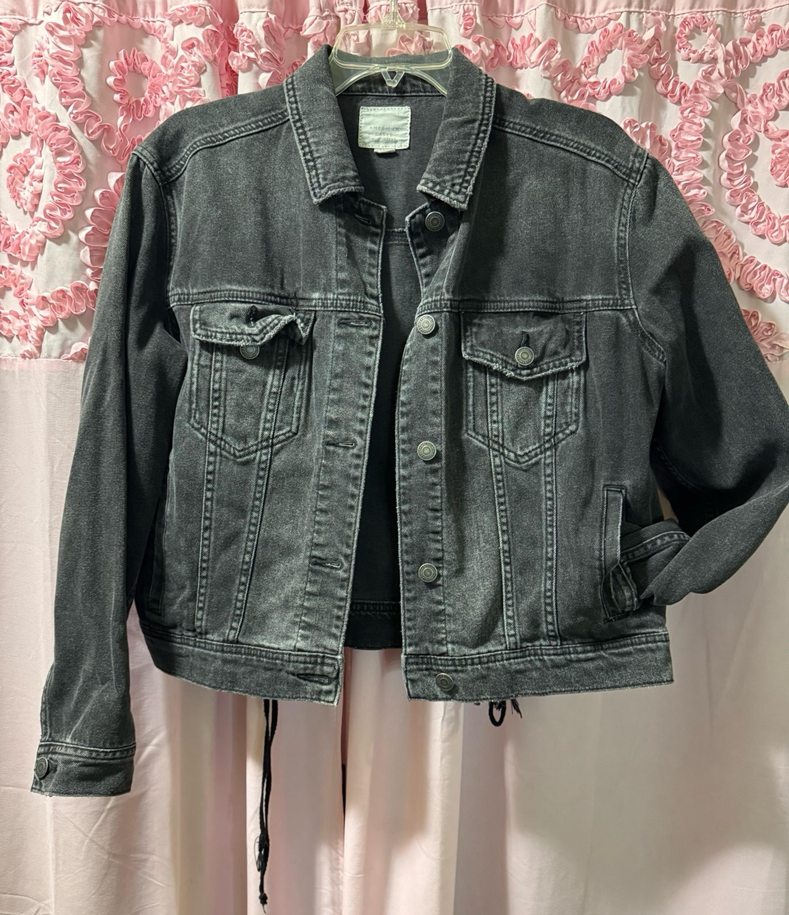 American Eagle Denim Cropped Jacket
