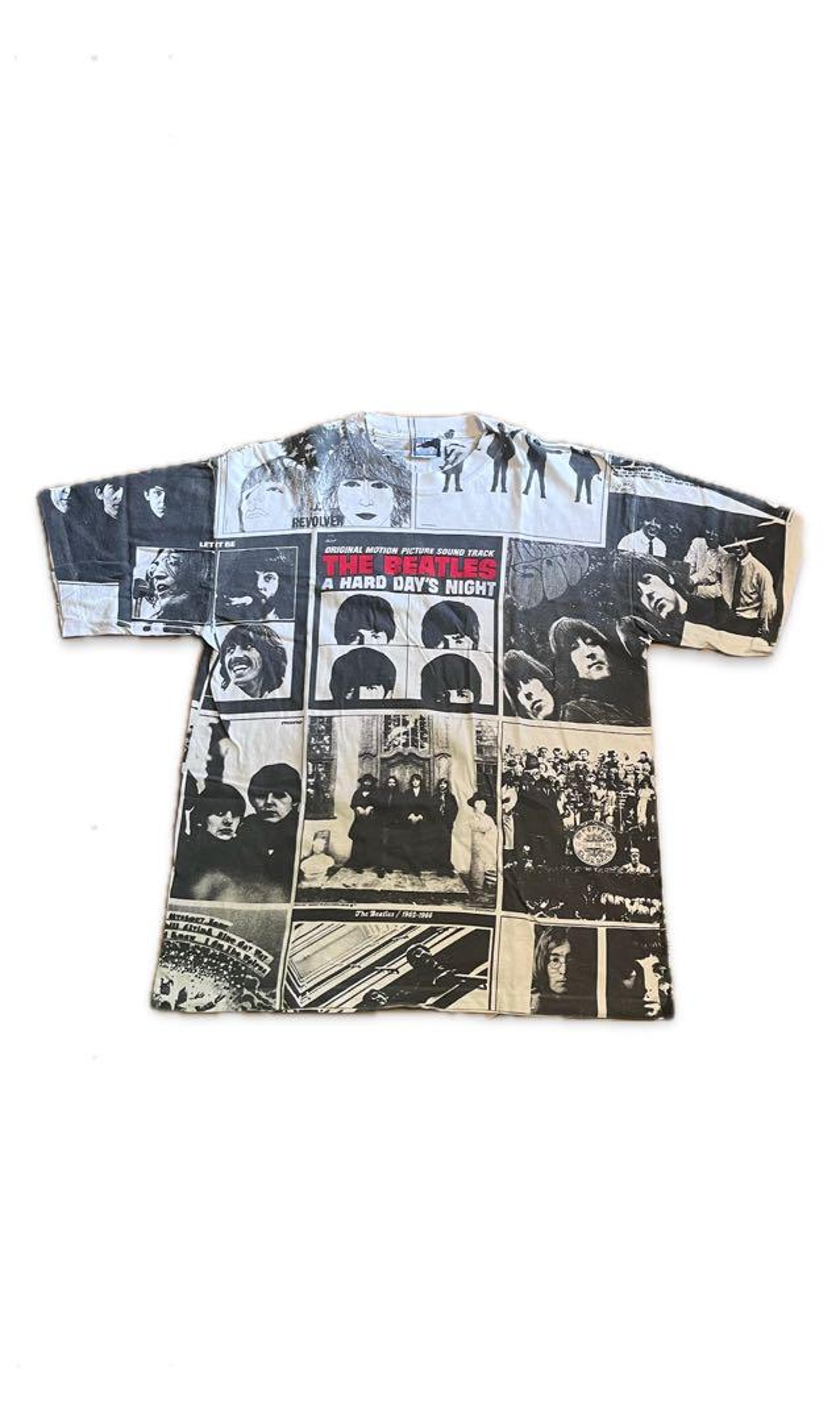 90s BEATLES t-shirt multi-print band tee