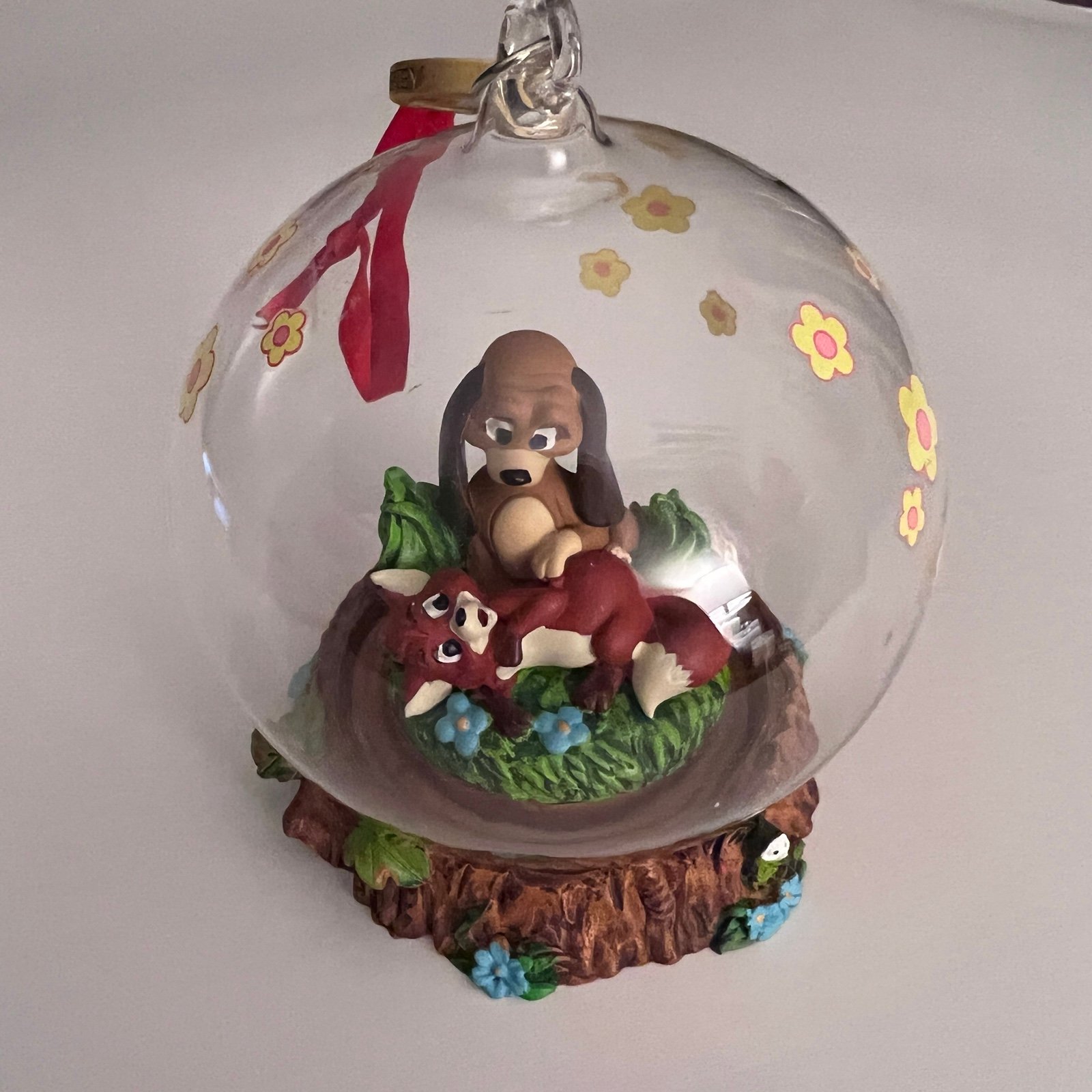 Disney Fox and the Hound 40th Anniversary Ornament Christmas Figurine Globe Park