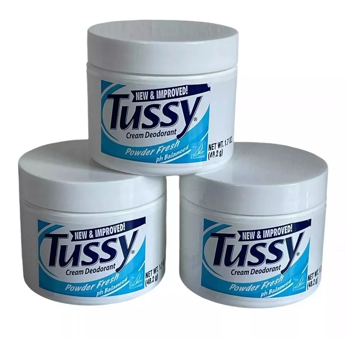 Tussy Anti-Perspirant Deodorant Cream Powder Fresh Scent 1.7 oz Pack of 3 New