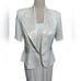 2162)Vintage S.L Fashions 2 pcs Cream Satin Trimmed Jacket Dress Size 8