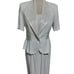 2162)Vintage S.L Fashions 2 pcs Cream Satin Trimmed Jacket Dress Size 8