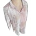 Wilfred 100% Silk Womens Size Small Cream/pink Hi Low Henley Blouse Top