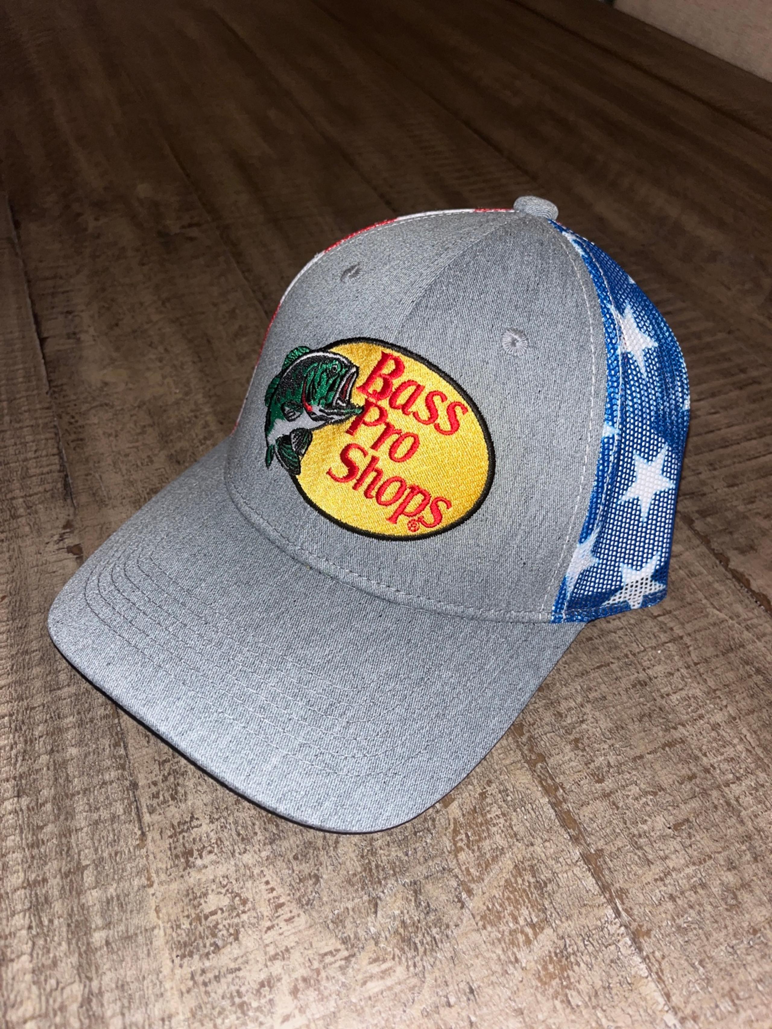 New Bass Pro Shops Trucker Hat Bass Pro Shop Adjustable Cap AMERICAN FLAG