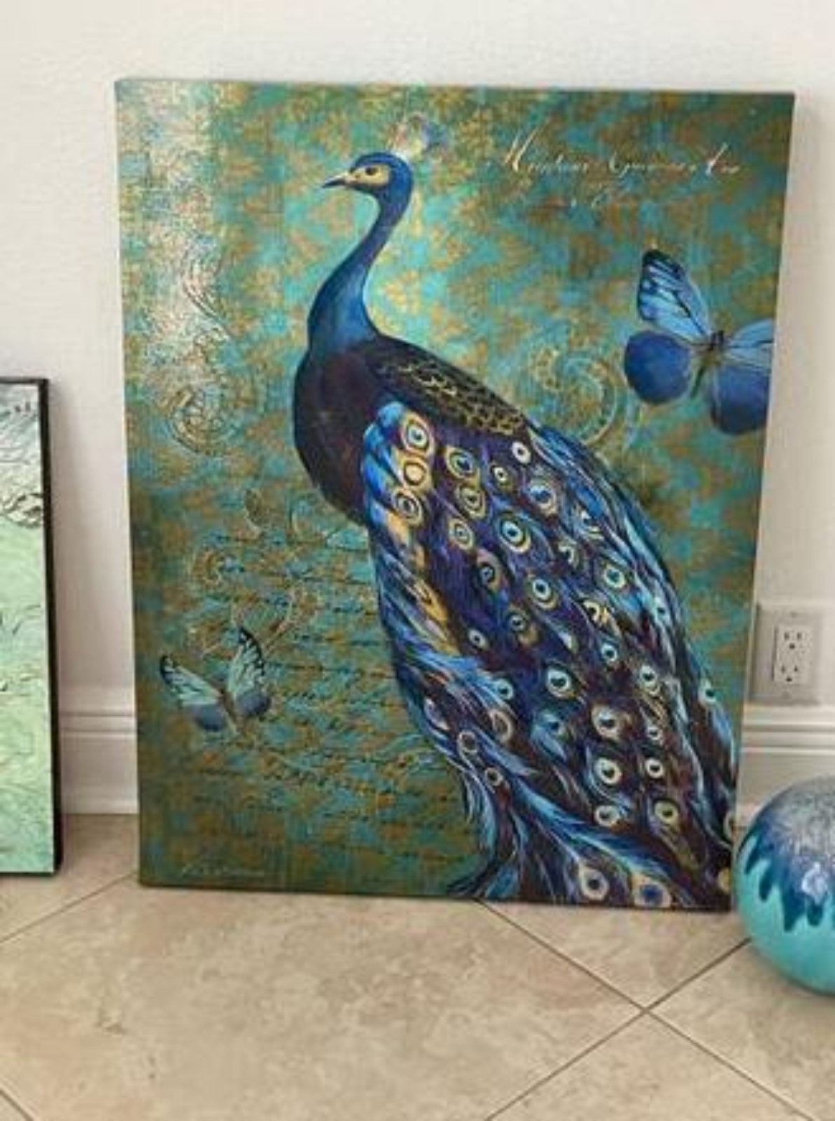 Canvas peacock