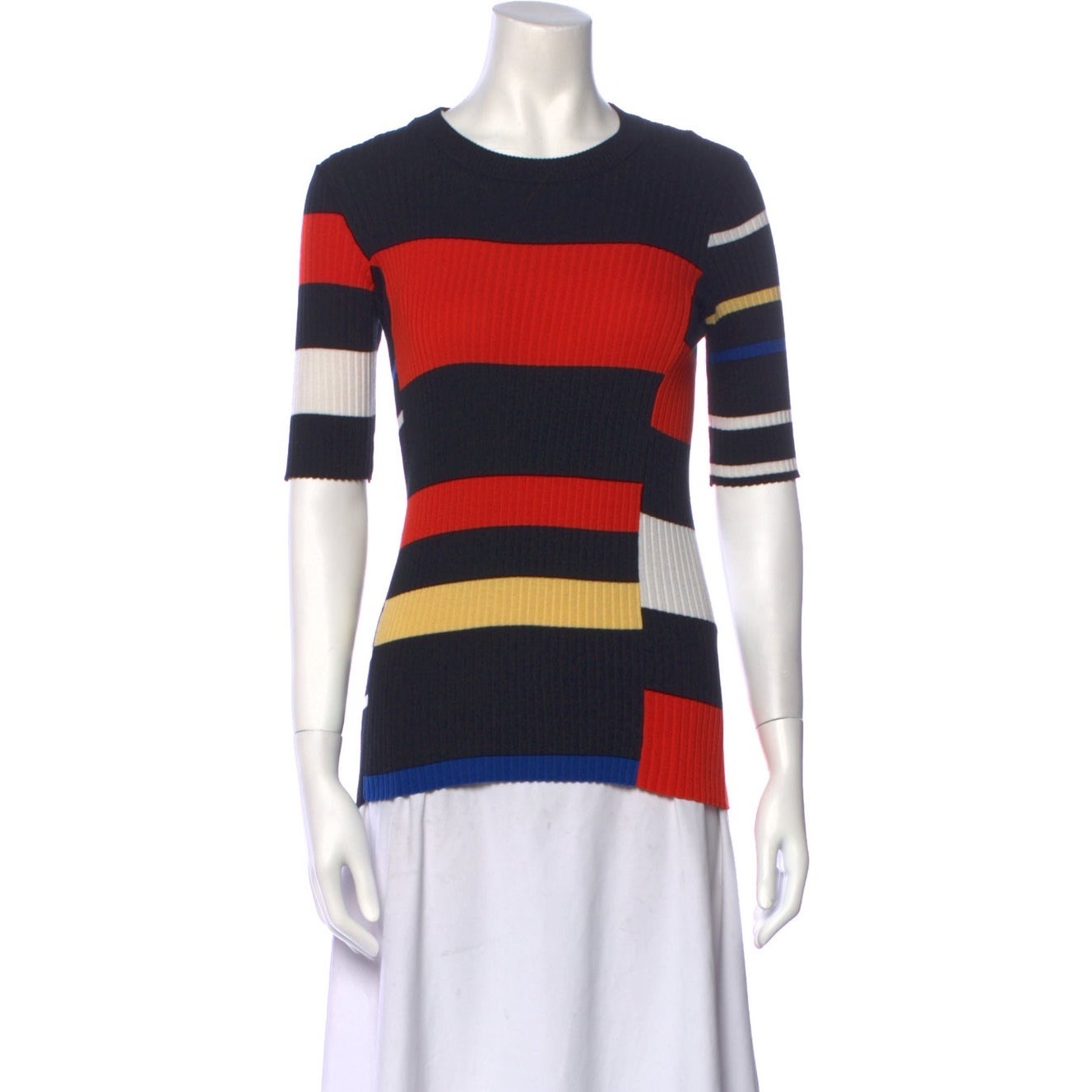 PROENZA SCHOULER Colorblock Ribbed Shirt Sweater Size Small