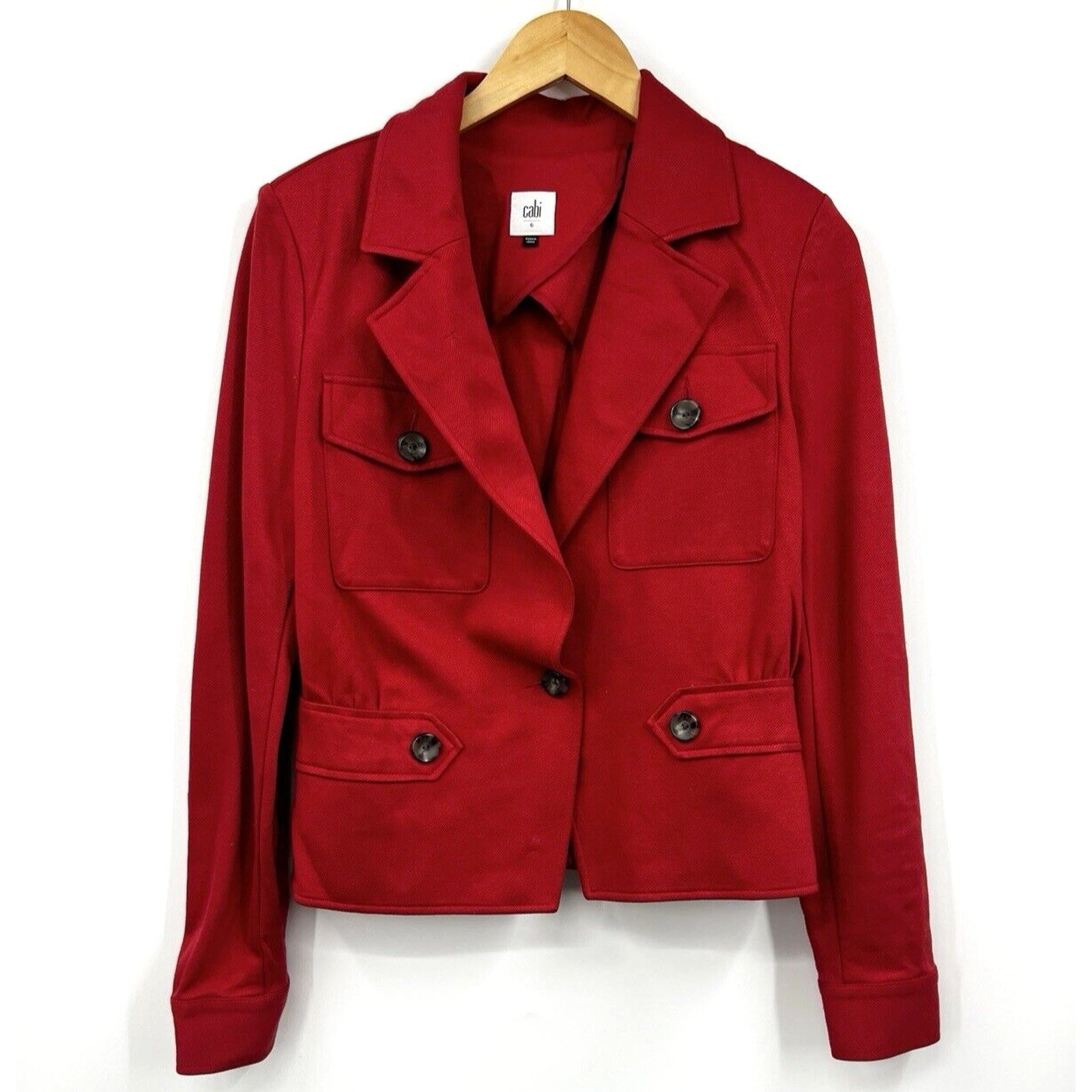 Cabi Style 3374 LRJ Little Red Jacket Ponte Knit Womens Size 6 Blazer