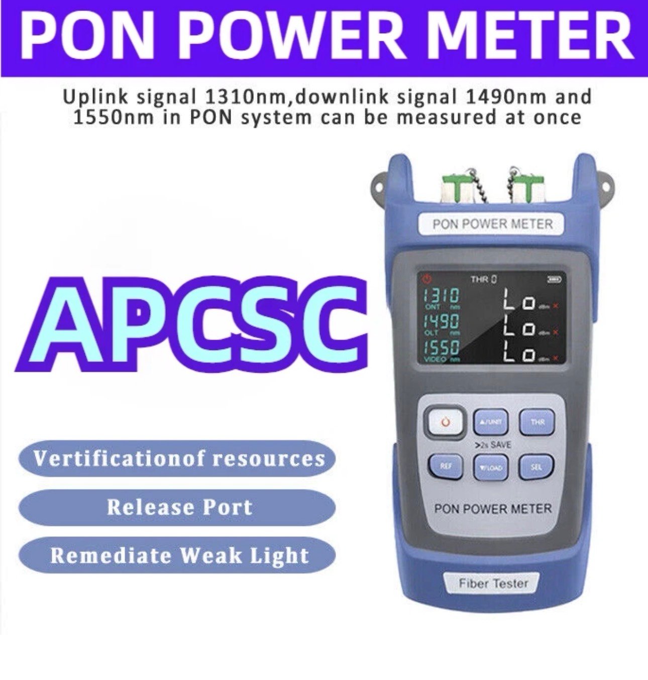 Optical Fiber PON Power Meter 1310/1490/1550nm FTTX/ONT/OLT Network Tester Handh
