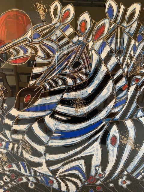Jiang Tiefeng Imperial Zebras signed and numbered (29 of 75) serigraph