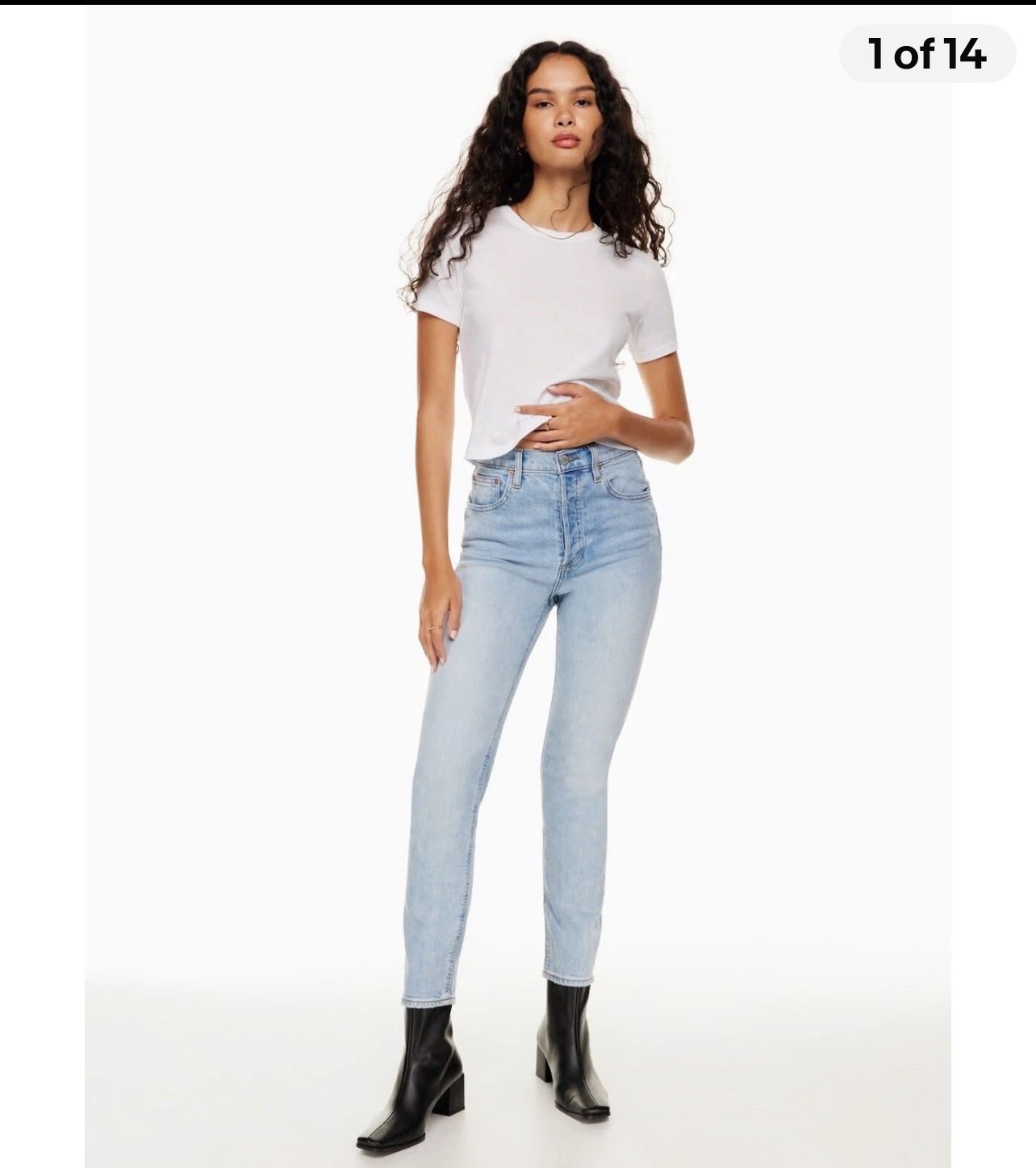 Denim forum Yoko high rise button fly slim 27