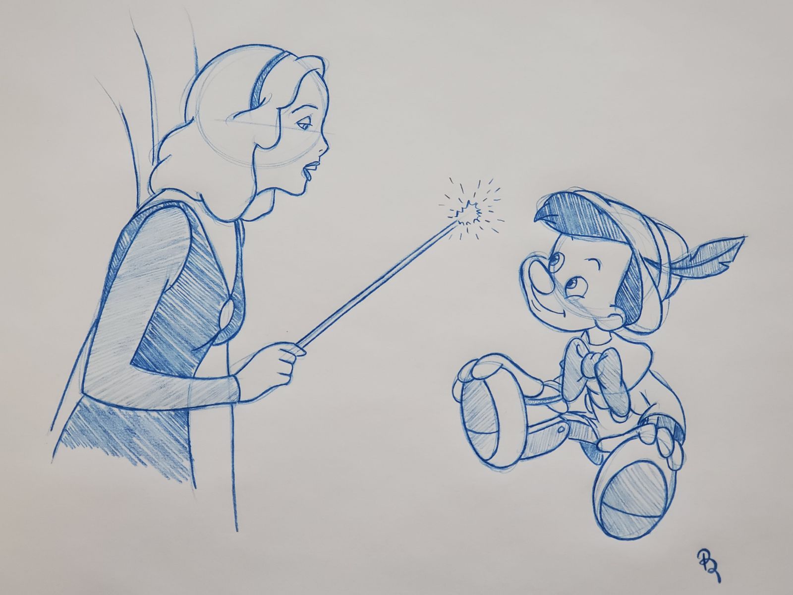 Disney Pinocchio Blue Fairy drawing