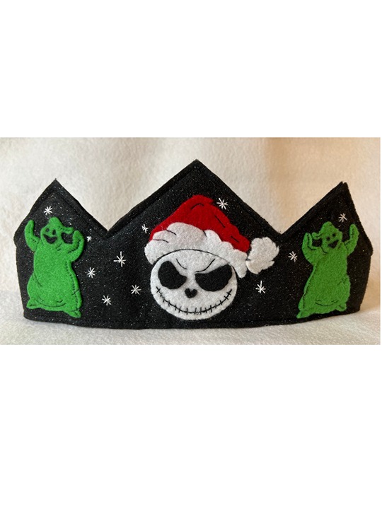 Christmas Felt Crown, Nightmare Before Christmas, Jack Oogie Felt Crown, Holiday