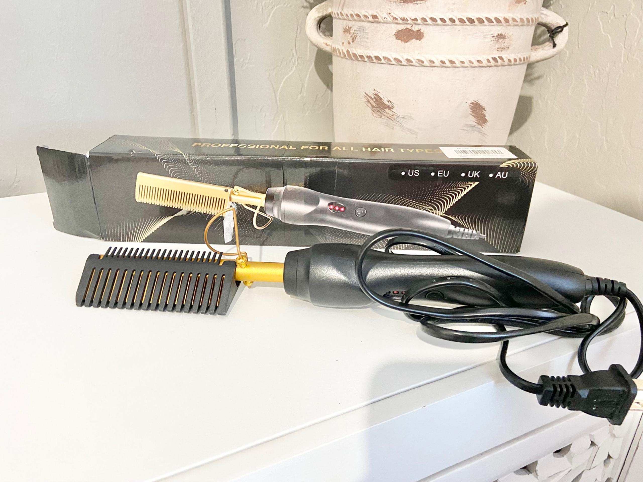 Hot Comb, Electric Hot Comb, Professional High Heat Ceramic Hair Press Comb, Mul