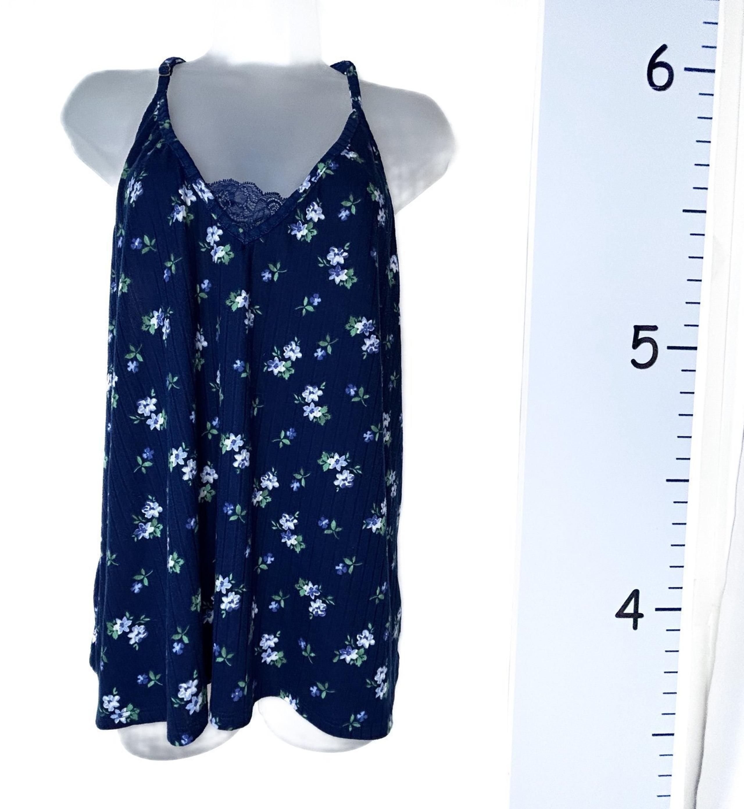 Flora Nikrooz Dark Blue Floral 2PC Pajama Set XL
