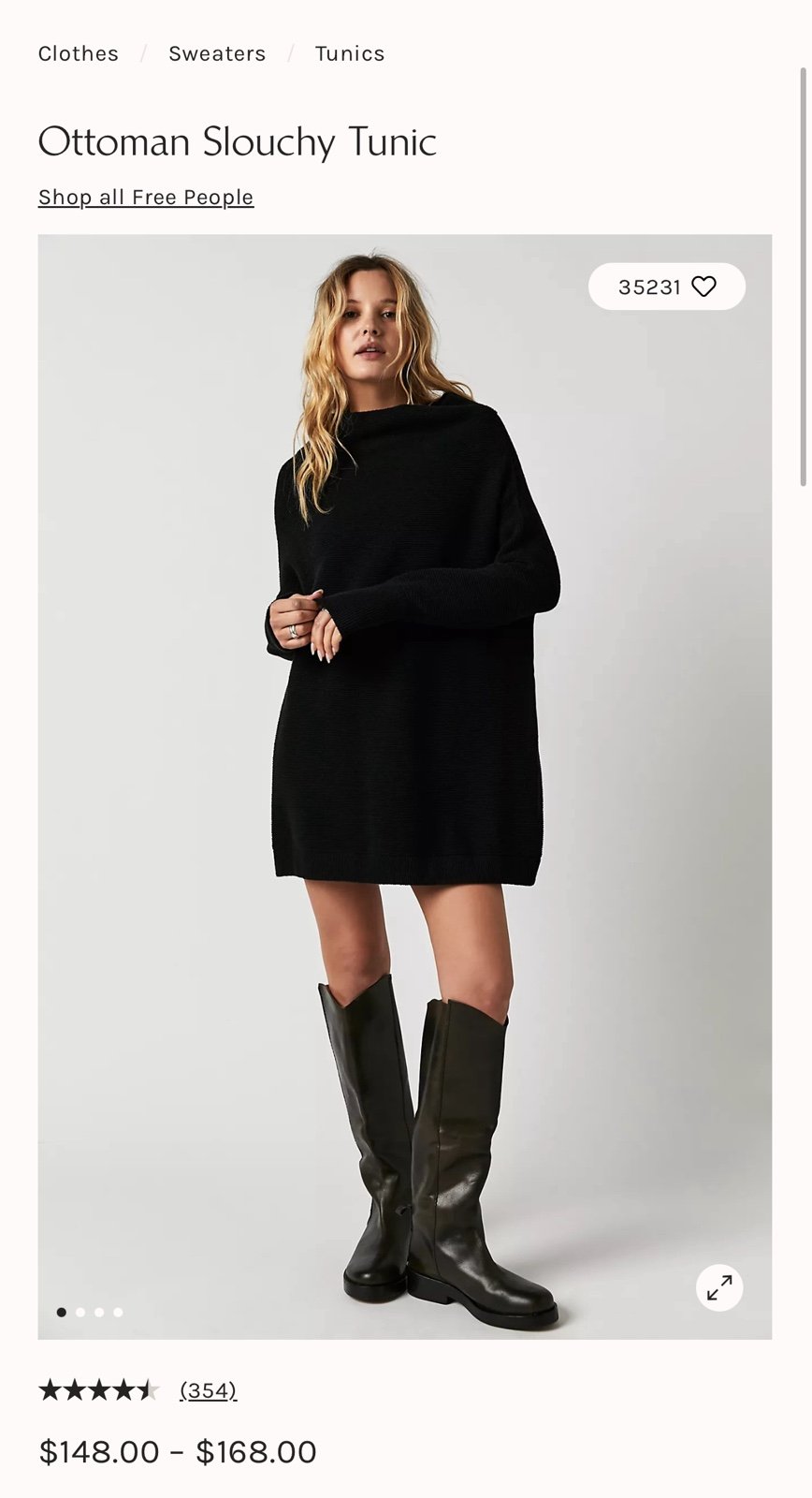 Free People Ottoman Black Slouchy Tunic